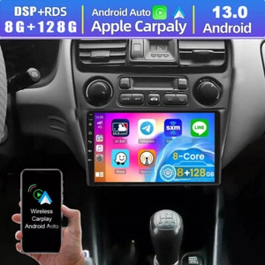 8+128G For Honda Accord VI 1998-2002 Android 13 Car Stereo Radio Apple Carplay - Picture 1 of 15