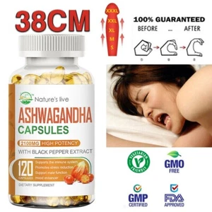 Ashwagandha 120 Cápsulas 2100mg/Suplemento Extra Fuerza/Estrés y Estado de ánimo - Imagen 1 de 14