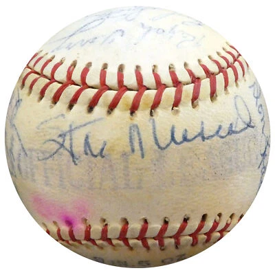 1956 Spring Training Autographed League Baseball 27 Sigs Musial Beckett A52661 - Image 1 of 4