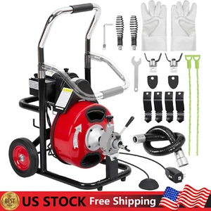Electric Drain Auger K-300ZF 75FT x 3/8" Drain Cleaner Machine Snake Sewer Auger - Picture 1 of 9
