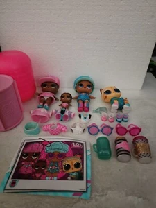 LOL Surprise Dolls Lot Agent Baby + Kitty, Glitter Spy & Lil Sister EUC - Picture 1 of 4