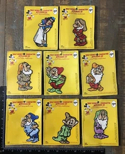 Set Of 8 Vintage SNOW WHITE & THE SEVEN DWARFS Patches MIP 1970s Streamline - Picture 1 of 4