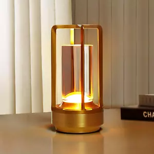 Small Table Lamp, Rechargeable Cordless Battery Operated LED Lamp, 3-Color Tempe - Picture 1 of 7