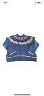 Rare Vintage The Woolrich Woman Wool Sweater Heart Neck Fair Isle Detail Large L