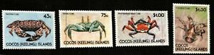 COCOS ISLANDS 1990 - Crabs comp[lete set of 4 values - VF MNH