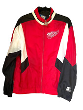 Vtg Starter Nhl Detroit Red Wings Hockey Full Zip Nylon Windbreaker Jacket Men M