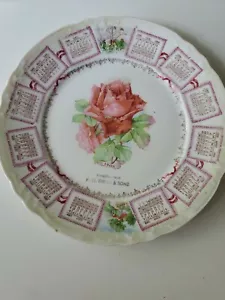 1909 Calendar Advertising Plate 8" Roses. Pope Bosser Antique - Picture 1 of 5