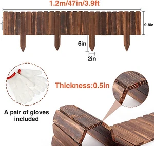 Wooden Garden Fence Edging Border Landscape Edging Flexible Decorative,47in Long - Picture 1 of 9