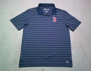 Boston Red Sox Polo Shirt Mens Large Blue Striped - Picture 1 of 8