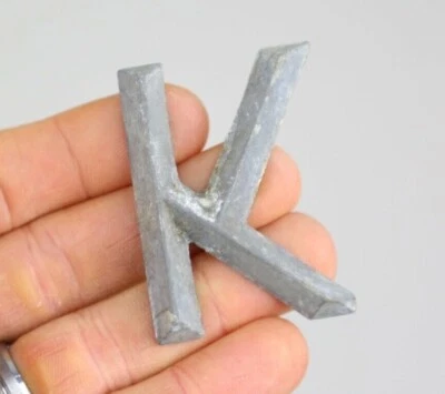 Винтажный металлический буква K алфавит промышленный первоначальный ремесло шатер знак имя значок - Изображение 1 из 3