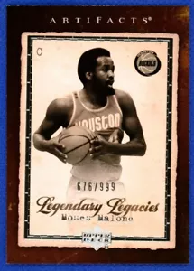 Upper Deck 2007-08 NBA Artefactos Legados Legendarios Moses Malone #187/999 - Imagen 1 de 2