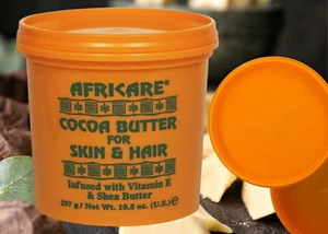 Africare Cocoa Butter for Skin and Hair - infused w/ vitamin E and shea butter - Picture 1 of 12