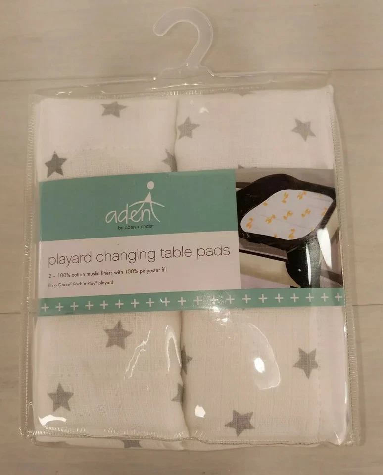 2 almohadillas para cambiador de patio aden by aden & anais en paloma - estrellas grises  Foto 1 de 2