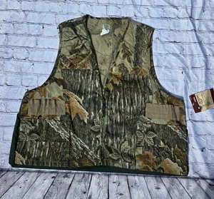 Vintage Ozark Trail Vest Men 2XL Full Zip Hunt Game Pocket Real Tree Nylon Camo - Picture 1 of 5