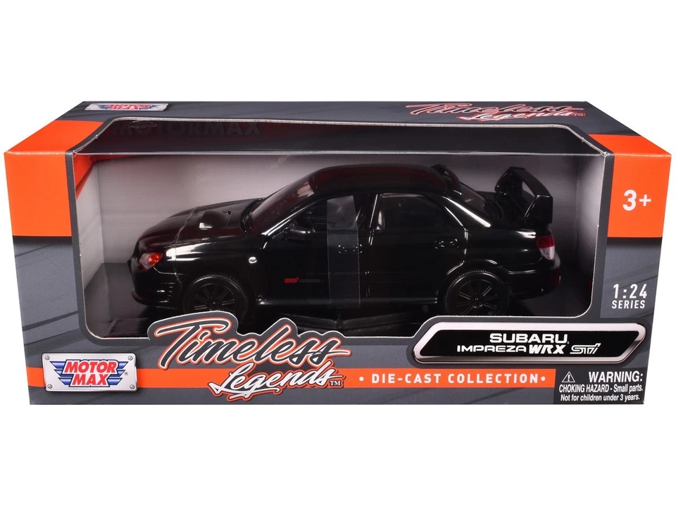 1/24 Motormax Timeless Legends Subaru Impreza WRX STi Black w Black Wheels 73330 - Image 1 of 1