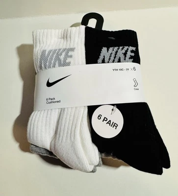 Paquete de 6 calcetines ligeros Nike para niños talla 5-7 yout 10c-3y nuevos con etiquetas Foto 1 de 4