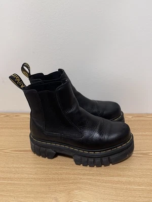 Botas de plataforma Dr. Martens Audrick Chelsea de cuero napa negras para mujer talla 8 Foto 1 de 4