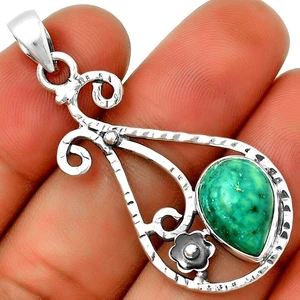 Natural Turquoise Magnesite 925 Sterling Silver Pendant Jewelry P-1714 - Picture 1 of 5