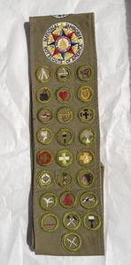 Boy Scout 1930-40’s Merit Badge Sash With 25 Badges-1935 National Jamboree Patch - Picture 1 of 5