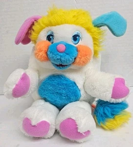 1986 Mattel Popples Puffball White Orange Pink Yellow Blue Multicolor 11" Plush - Picture 1 of 3