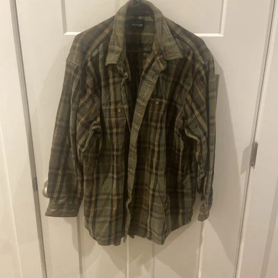 Arrow Flannel Shirt Men’s 2XL Plaid Green Button-Down Long Sleeve Front Pocket - Image 1 of 4
