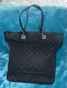 GUCCI GG Borsa a mano in tela nera originale - Foto 1 di 21