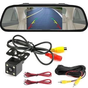 4.3" Car LCD Mirror Monitor with IR Waterproof Rear View Backup Reverse Camera - Picture 1 of 23