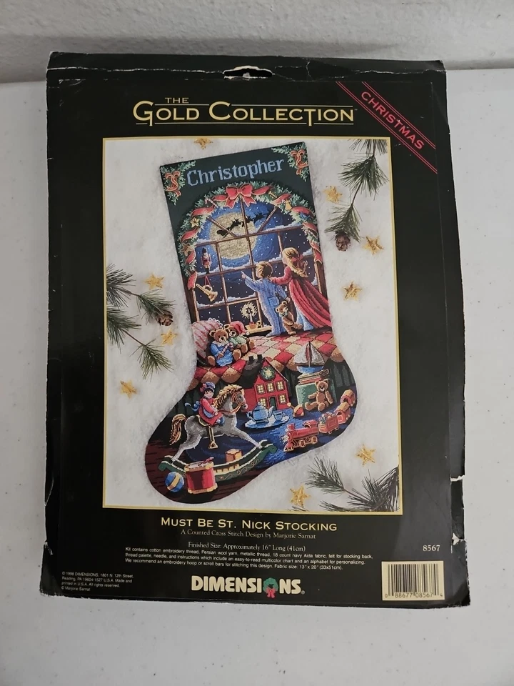 Dimensions Gold Collection Cross Stitch Stocking MUST BE ST. NICK #8567 Sealed - Image 1 of 4
