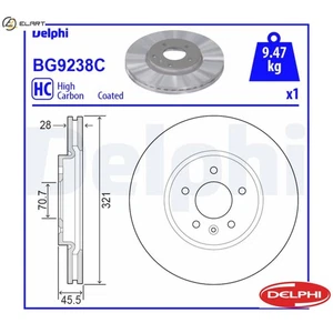 2x BRAKE DISC BG9238C FOR VAUXHALL INSIGNIA/Mk/II OPEL F 15 DVH 1.5L 3cyl 1.5L - Picture 1 of 9