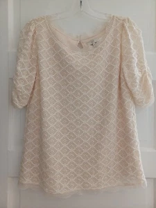 Joie Marfil Crochet Encaje Punto Corto SL. blusa M jersey clásico oficina vacaciones - Imagen 1 de 9