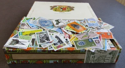BRITISH COMMONWEALTH - FINE COLLECTION OF MINT  STAMPS IN OLD BOX - 1500+ - Image 1 of 2