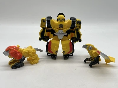 Playskool Heroes Transformer Rescue Bots SET BUMBLEBEEE ROCK TEAM w/ Dog & Bird - Image 1 of 4