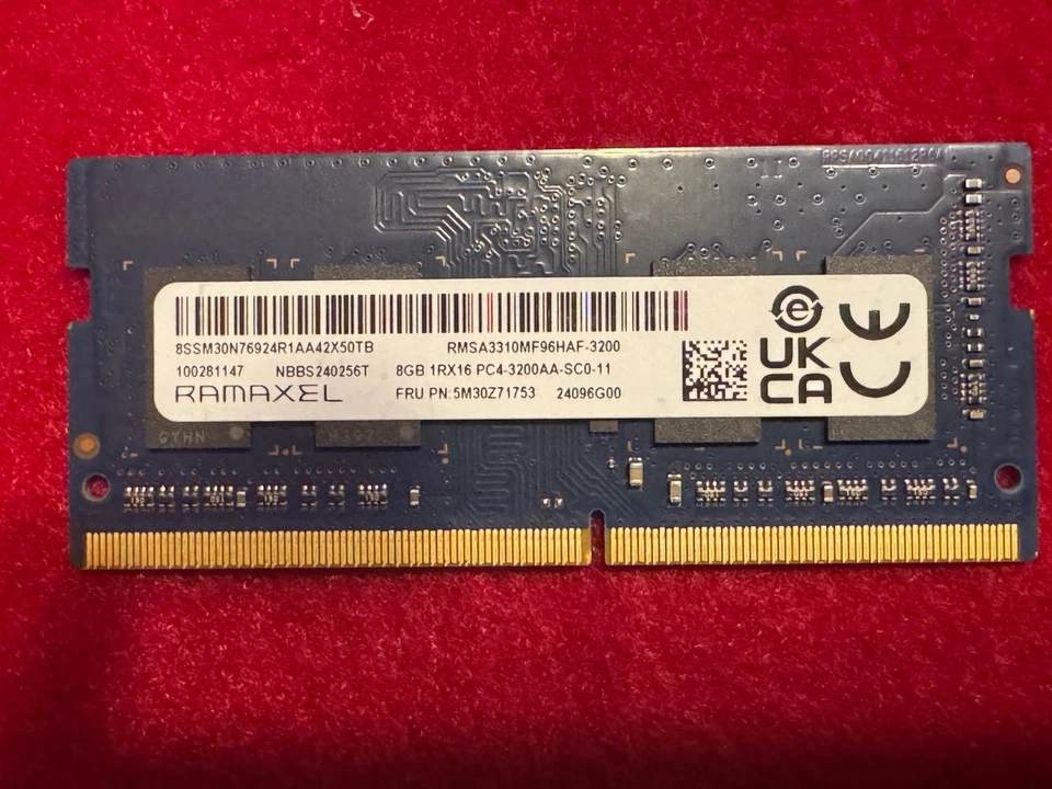 RAMAXEL 8GB 1RX16 PC4-3200AA-SC0-11 DDR4 - Image 1 of 1