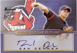 2002 Bowman Draft Signs of the Future DAN DENHAM Autograph / Signed Card Indians