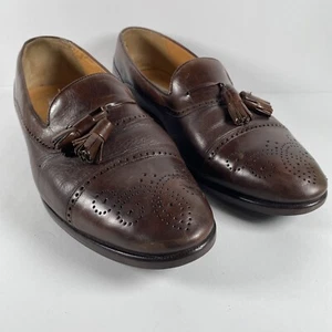 Mezlan Havana Men's Brown Leather Tassel Loafer Broguing Made in Spain Size 11 - Picture 1 of 15