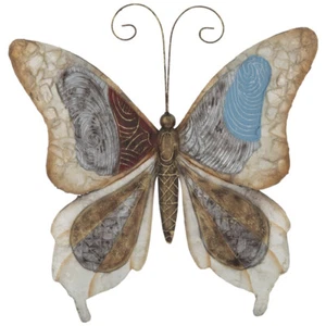 Butterfly Metal Wall Decor With Shell Look Geometric - Picture 1 of 3