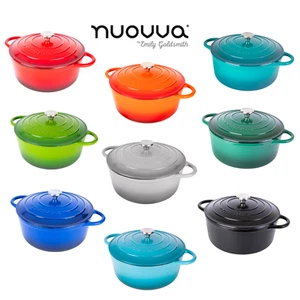 2.9L Cast Iron Dutch Oven with Lid - Non-Stick Enamel Casserole Dish - by Nuovva - Picture 1 of 21