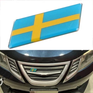 Auto Kühlergrill Emblem Schweden Flagge Abzeichen Aufkleber passt für Volvo Saab - Bild 1 von 5