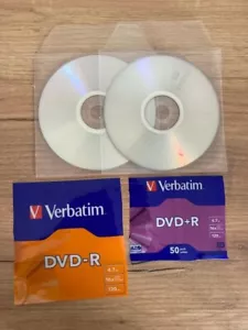 1 DVD-R VERBATIM + 1 DVD+R + BUSTINE REGALO PER DATI VIDEO MP3 GIOCHI CONSOLE - Picture 1 of 7