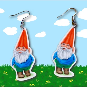Garden Gnomes Dangle Earrings - Picture 1 of 2
