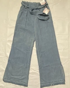 Happily Grey Paperbag Wide Leg Jeans Size Small Lightweight Pants High Rise NWT - Picture 1 of 4