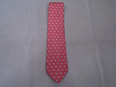 Галстук Vineyard Vines 100% шелк принт для собак и мячей розовый и кремовый - Изображение 1 из 4