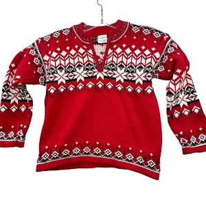 hanna andersson 110 Fair Isle Sweater Nordik Boys 5 Thick Cotton Zip Pullover 5T - Picture 1 of 10