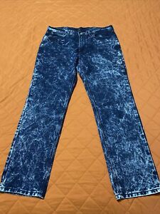 Men's Levi Strauss 541 Jeans Dark Blue White Wash 36X32 Straight Leg 