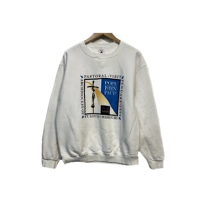 Y2K St Louis Pope John Paul II Sweatshirt - USA Made - Vintage 2000 - Mens M - Image 1 of 4