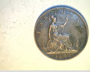 1893 Great Britian, Farthing, High Grade Bronze Coin (UK-391) - Picture 1 of 2