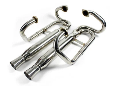 Juego de silenciadores de escape deportivo cromados VW Escarabajo 1300 1302 1303 1500 descapotable - Imagen 1 de 4