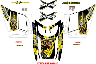 KIT DE DECALQUES DE REPRODUÇÃO DE FÁBRICA SKI DOO SNOWMOBILE WRAP REV MXZ 440 X LC, 06 - Imagem 1 de 2