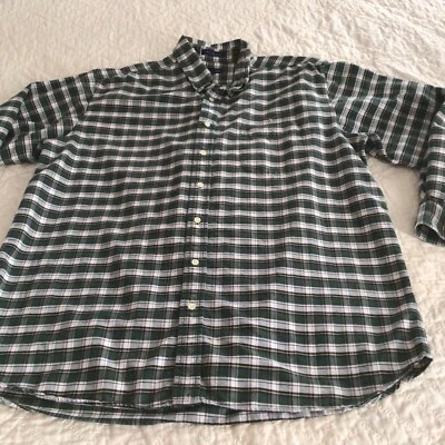 John Ashford Mens Shirt Size XLT Button Up Long Sleeve Green Plaid Heavier - Image 1 of 4