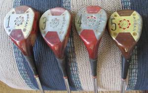 Vintage c1974 Ben Hogan Persimmon Woods 1,3,4,5 Speed Slot RH Reg Flex - Picture 1 of 5